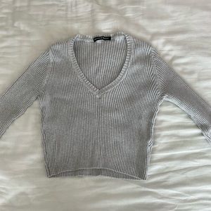 brandy melville knit cropped long sleeve
